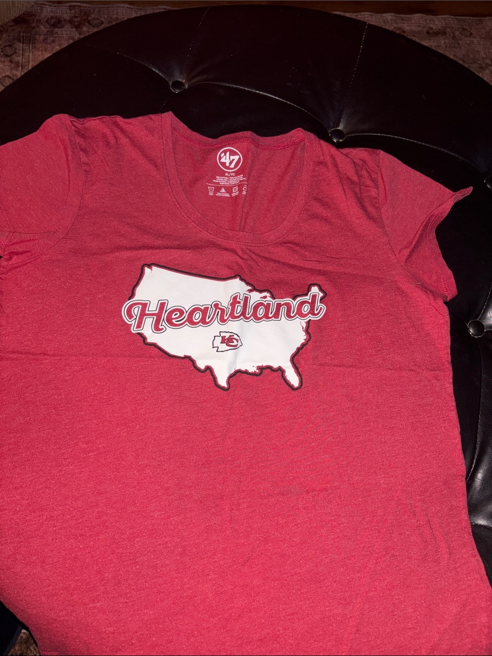 47 Heartland Chiefs  Womans T-Shirt with White USA Map